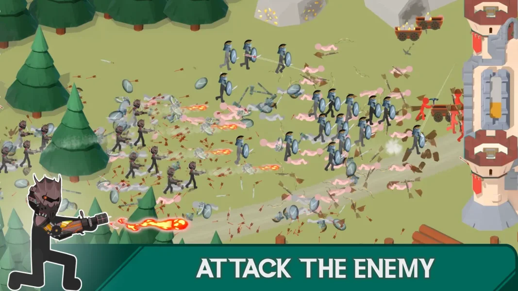 Screenshot of an attack enemy scene in War of Sticks