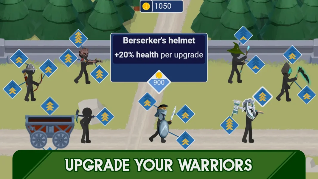 Customize and upgrade your stickman warriors in War of Sticks